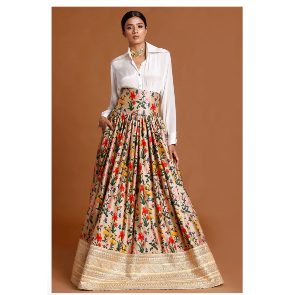 HOUSE OF MASABA from KYNAH-  Autumn Bouquet Corset Lehengha